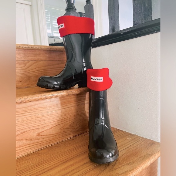 HUNTER kids classic glossy Blk rain boots - Picture 3 of 4